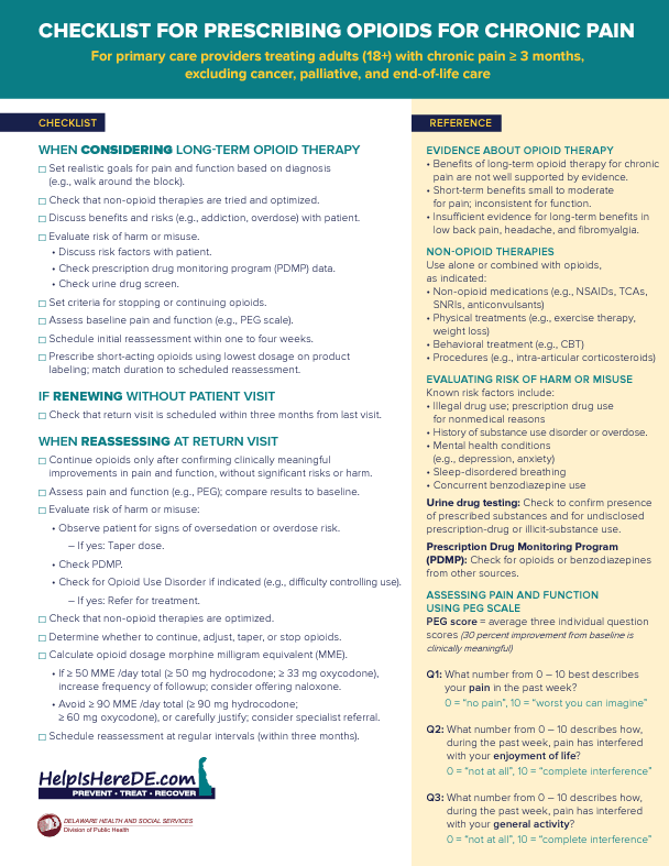 Prescribing Opioids for Chronic Pain CDC